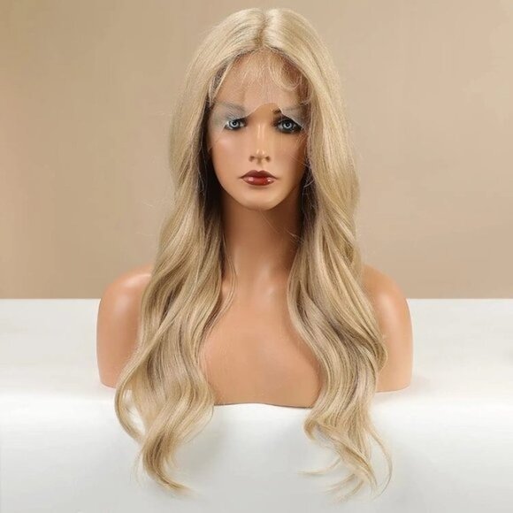 Golden Blonde Middle Part Lace Wig - Picture 1 of 5